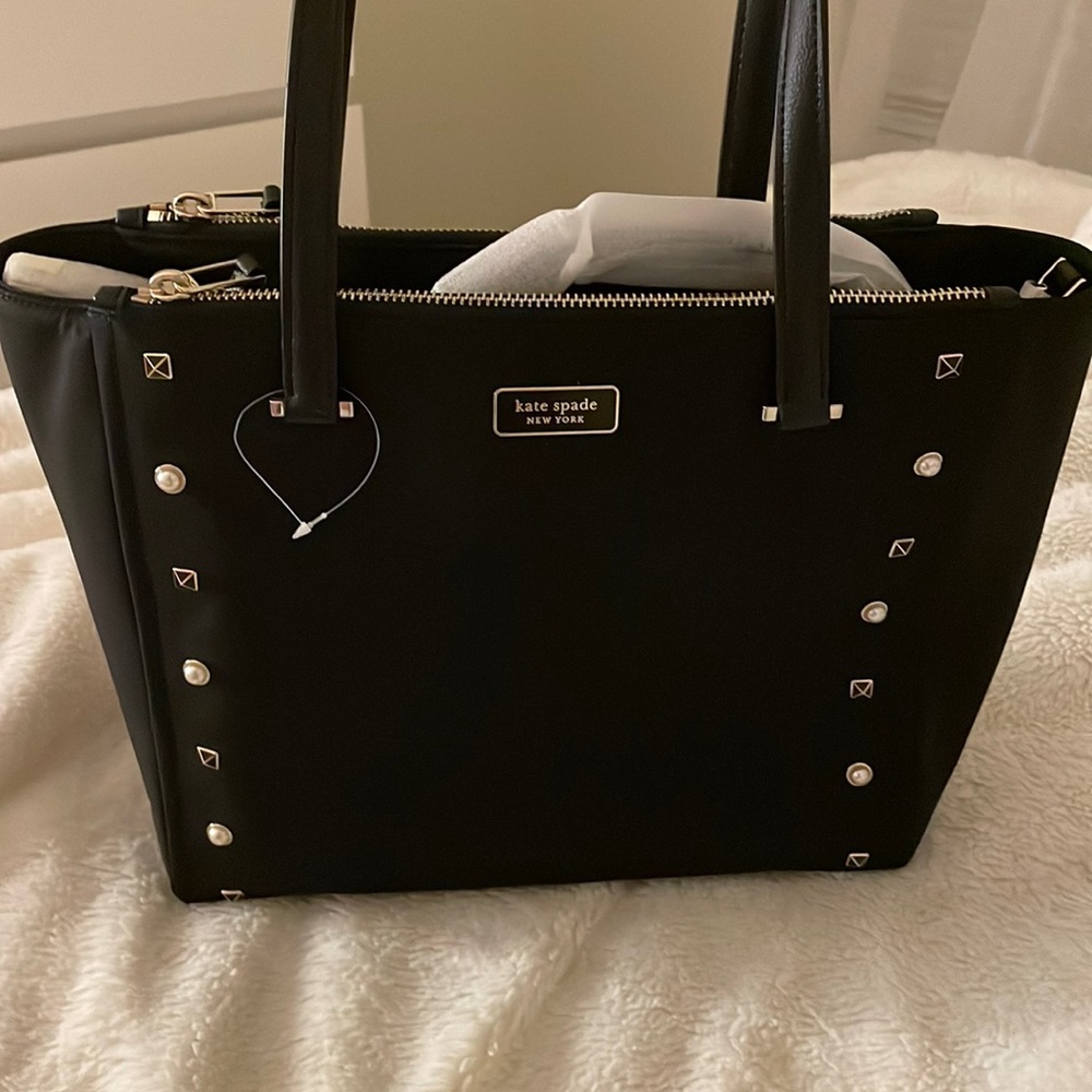 Black Kate Spade Tote with pearl detail (Brand new)